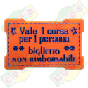 Codice B.40/65007 - BIGLIETTO IN PLASTICA 40 X 65mm - GENERICO