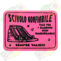 Codice B.45/60006 - BIGLIETTO IN PLASTICA 45 X 60 X 1,9mm STANDARD PER SCIVOLO GONFIABILE