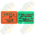 Codice B.45/60006 - BIGLIETTO IN PLASTICA 45 X 60 X 1,9mm STANDARD PER PIRATA STAMPATO SU 2 LATI